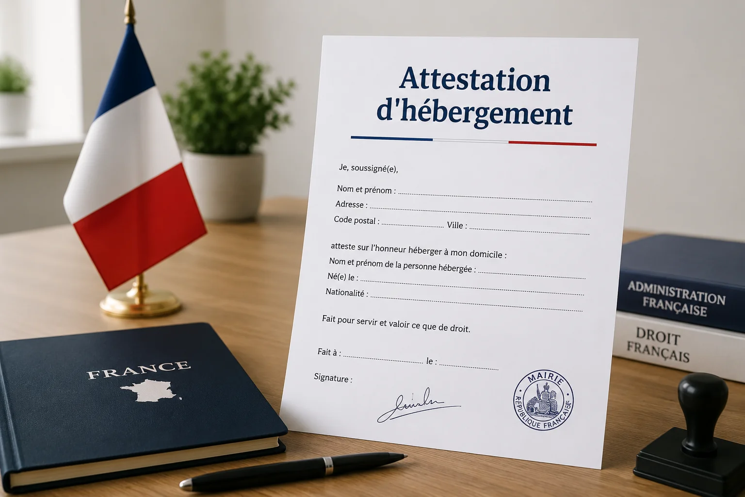 Modèle d'attestation d'hébergement à remplir et télécharger